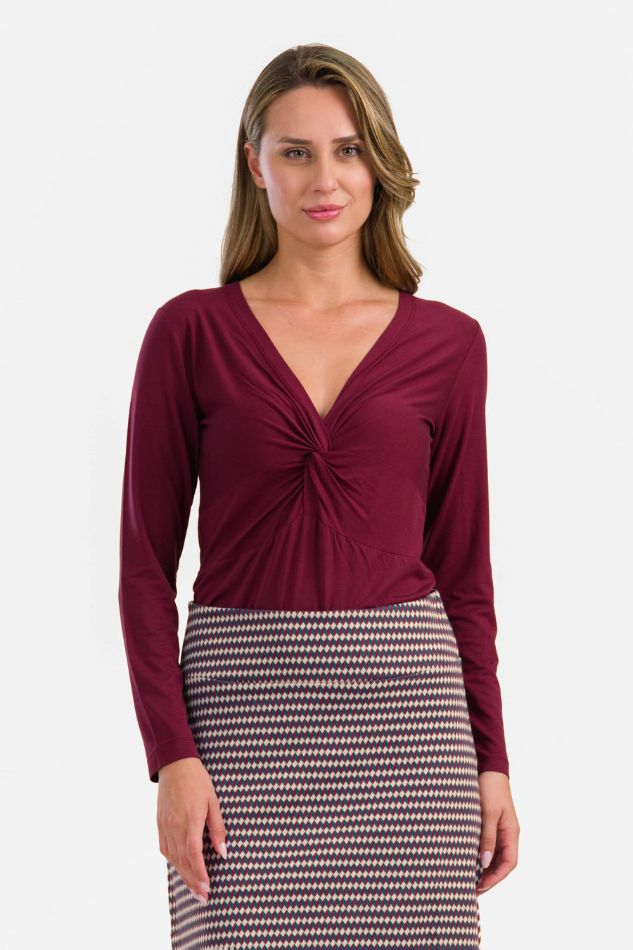 Angela Top | Ecovero Plain Bordeaux