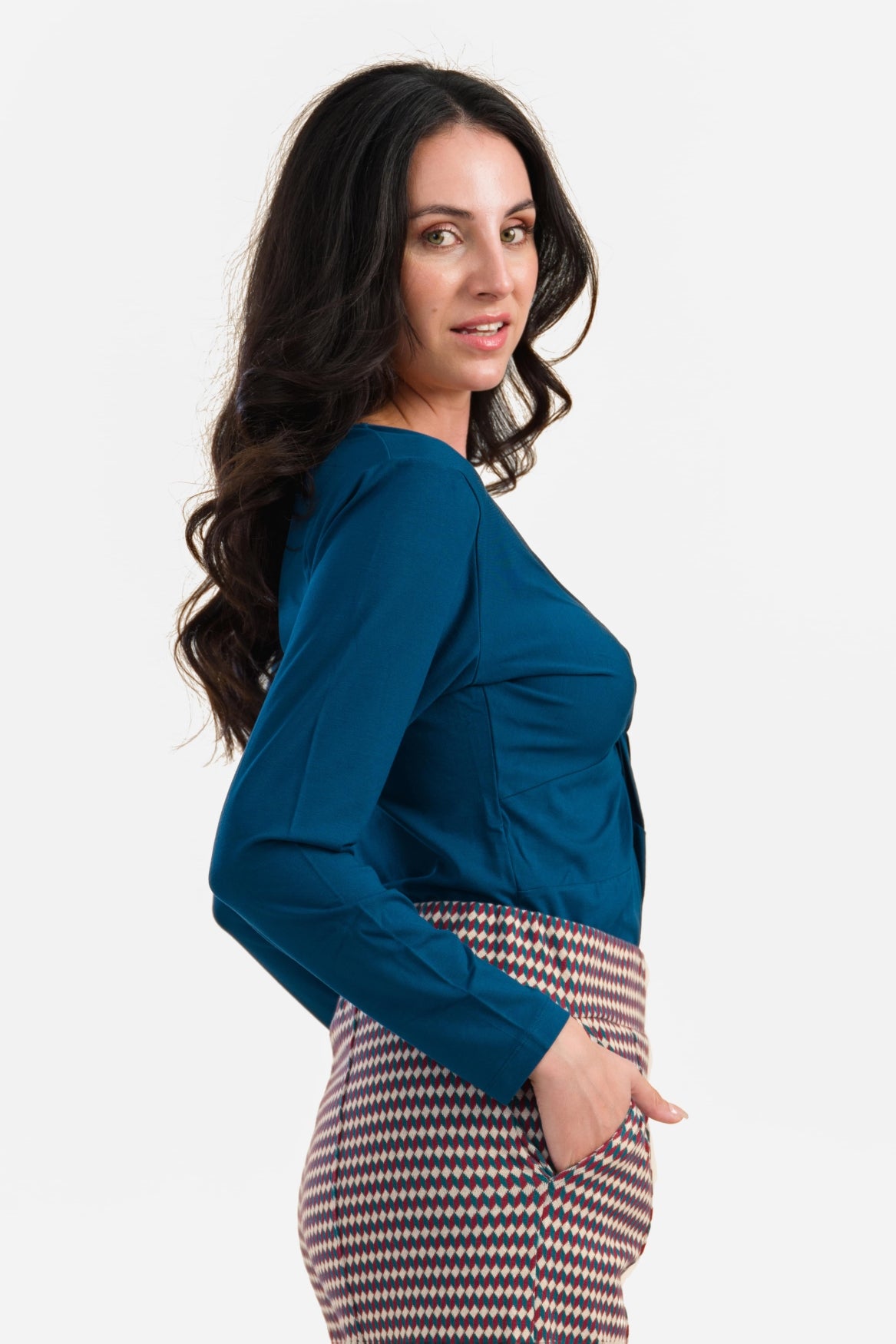 Angela Top | Ecovero Plain Petrol