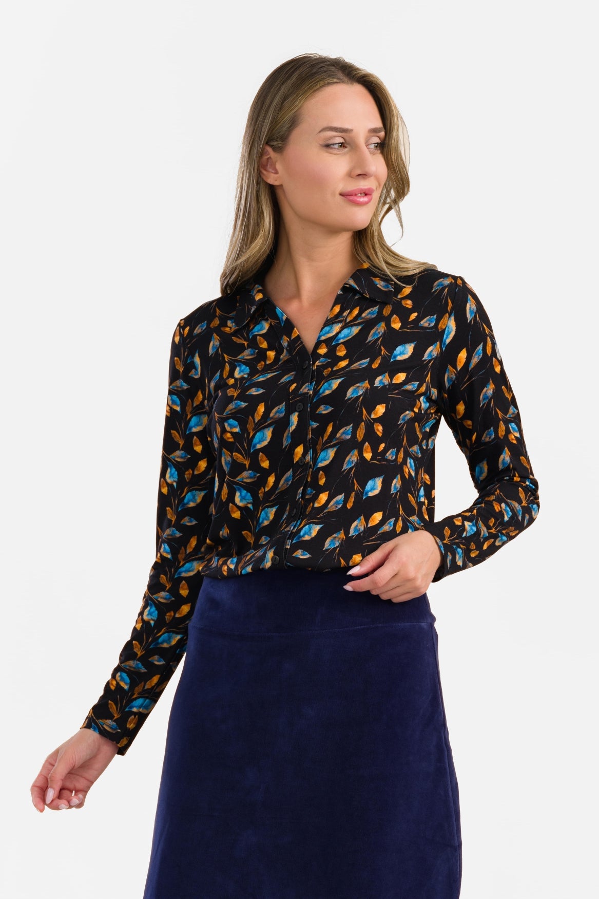 Anna Bluse, langärmelig | Herbstlaub