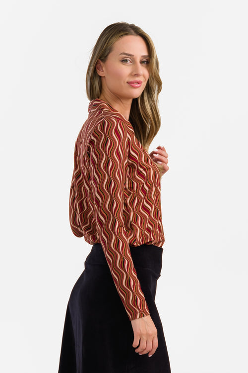 Iris Bluse, langärmelig | Glanzrot
