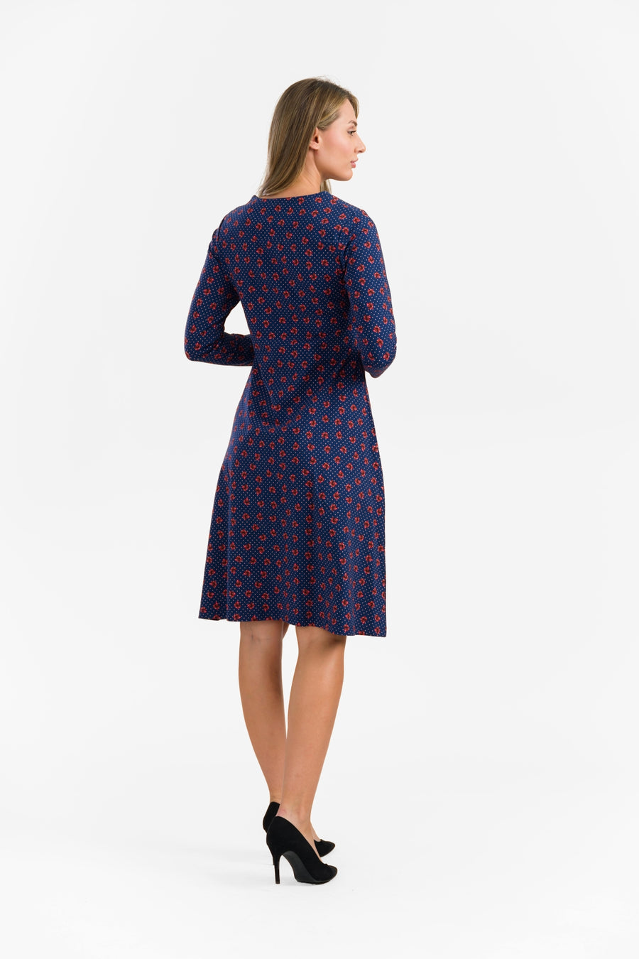 Sandra-Kleid | Haselnussbraun gepunktet