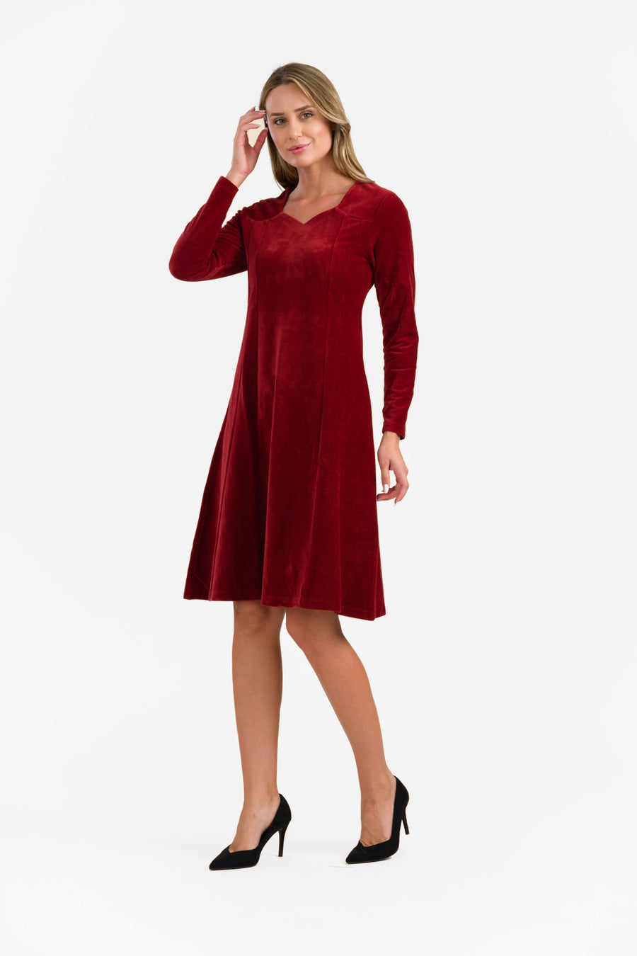 Sandra-Kleid | Rippenvelours, einfach gebraten