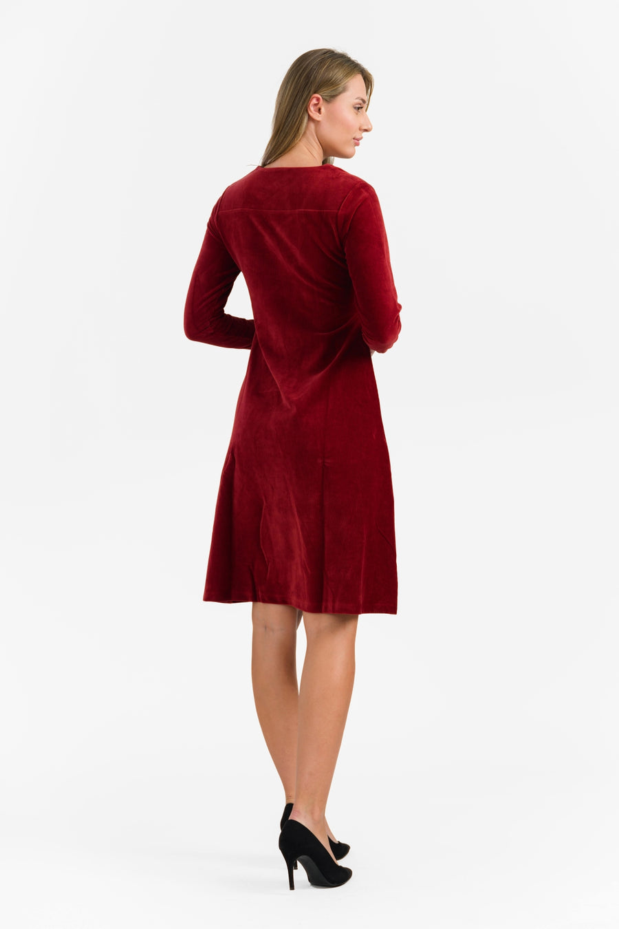 Sandra-Kleid | Rippenvelours, einfach gebraten