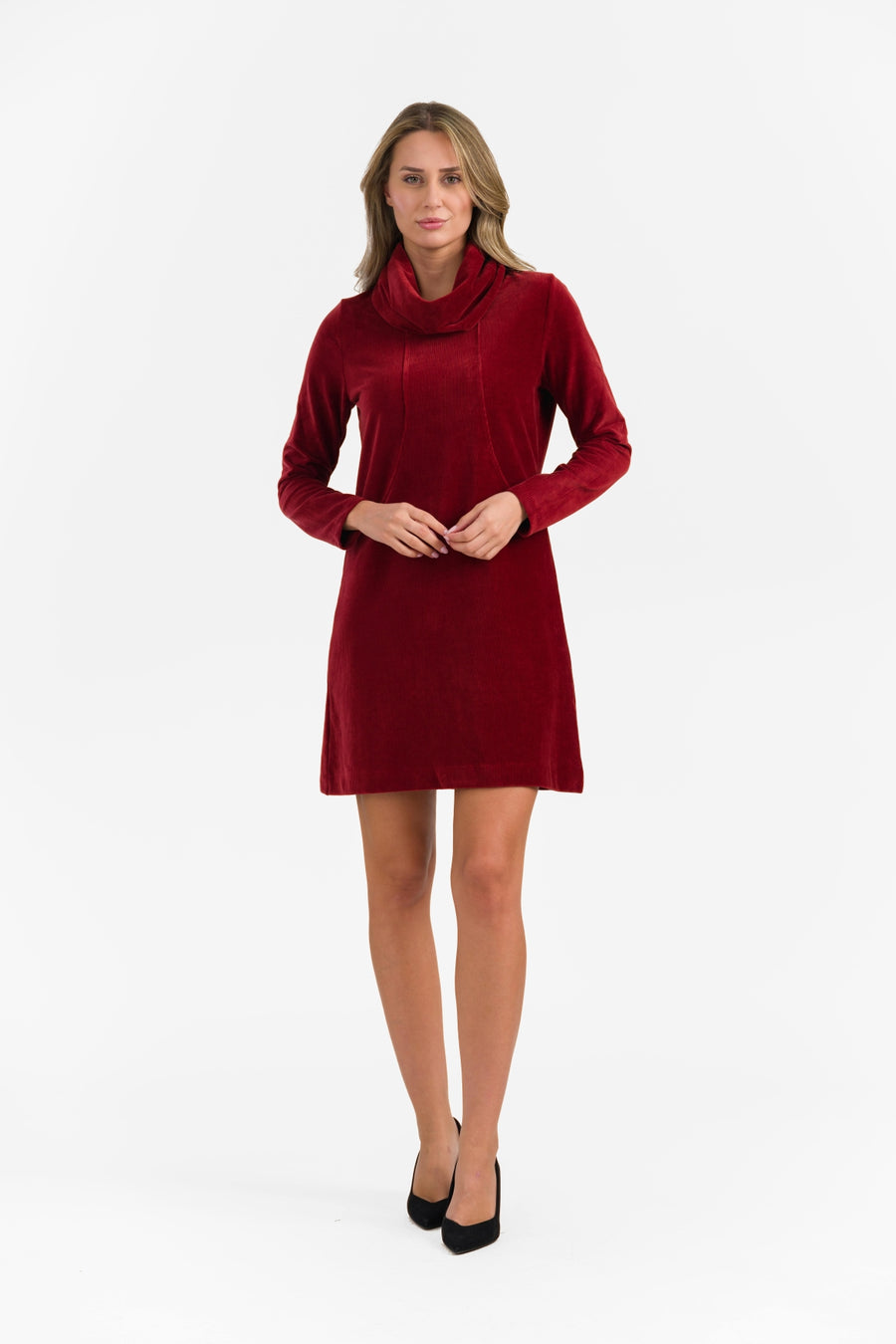 Pleun Tunique | Rippenvelours, einfarbig, gebratener Ziegelstein