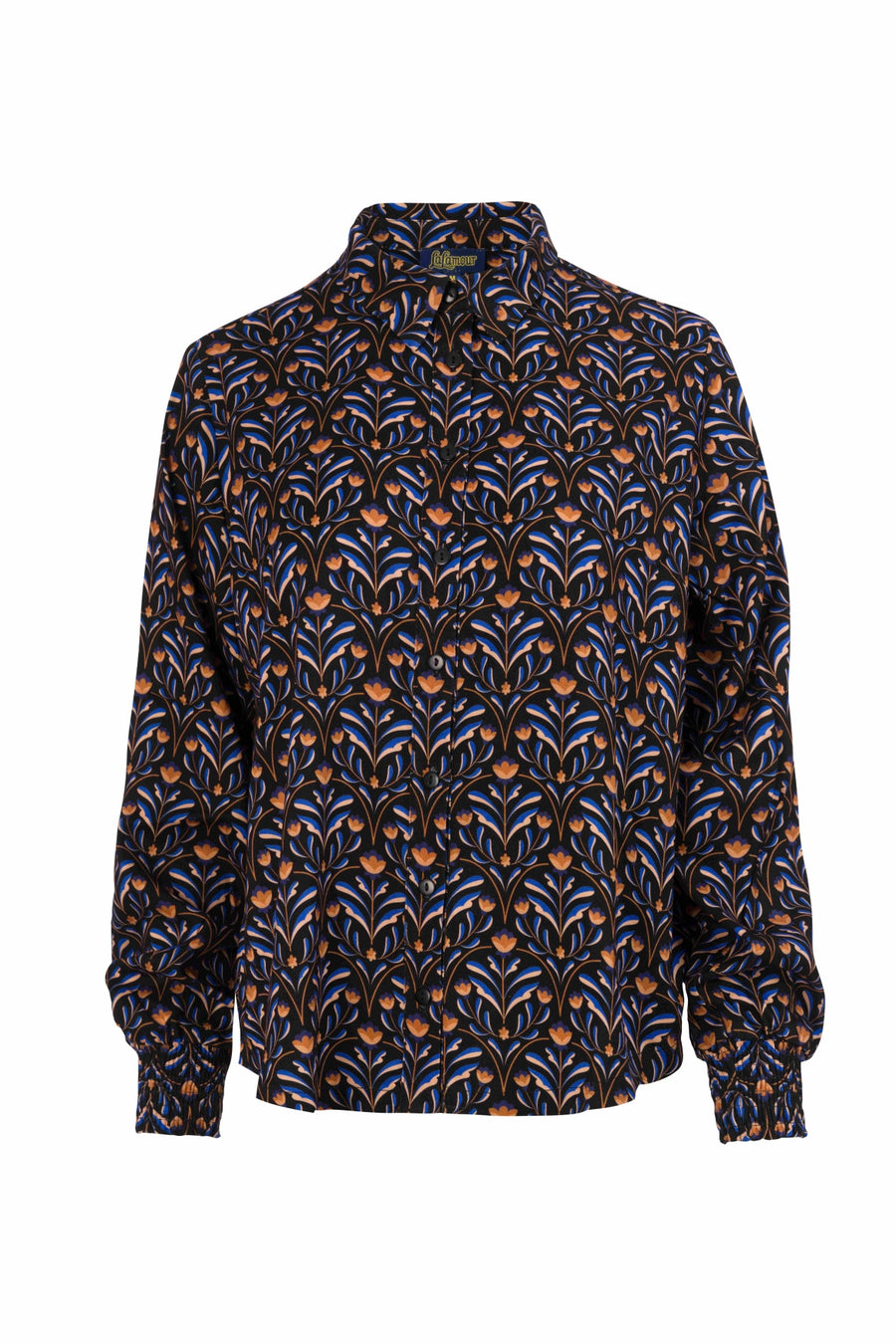 Amy Bluse | Barock Flower Schwarz