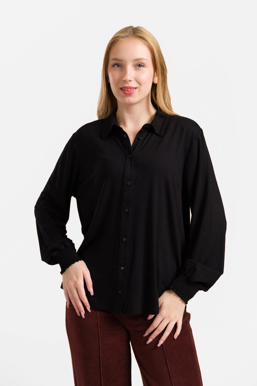 Amy Bluse | Ecovero Schlicht Schwarz