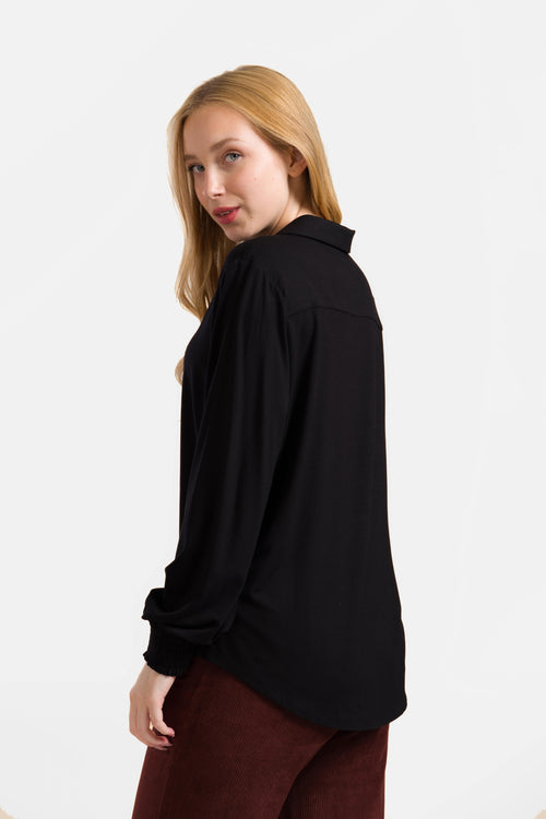 Amy Bluse | Ecovero Schlicht Schwarz