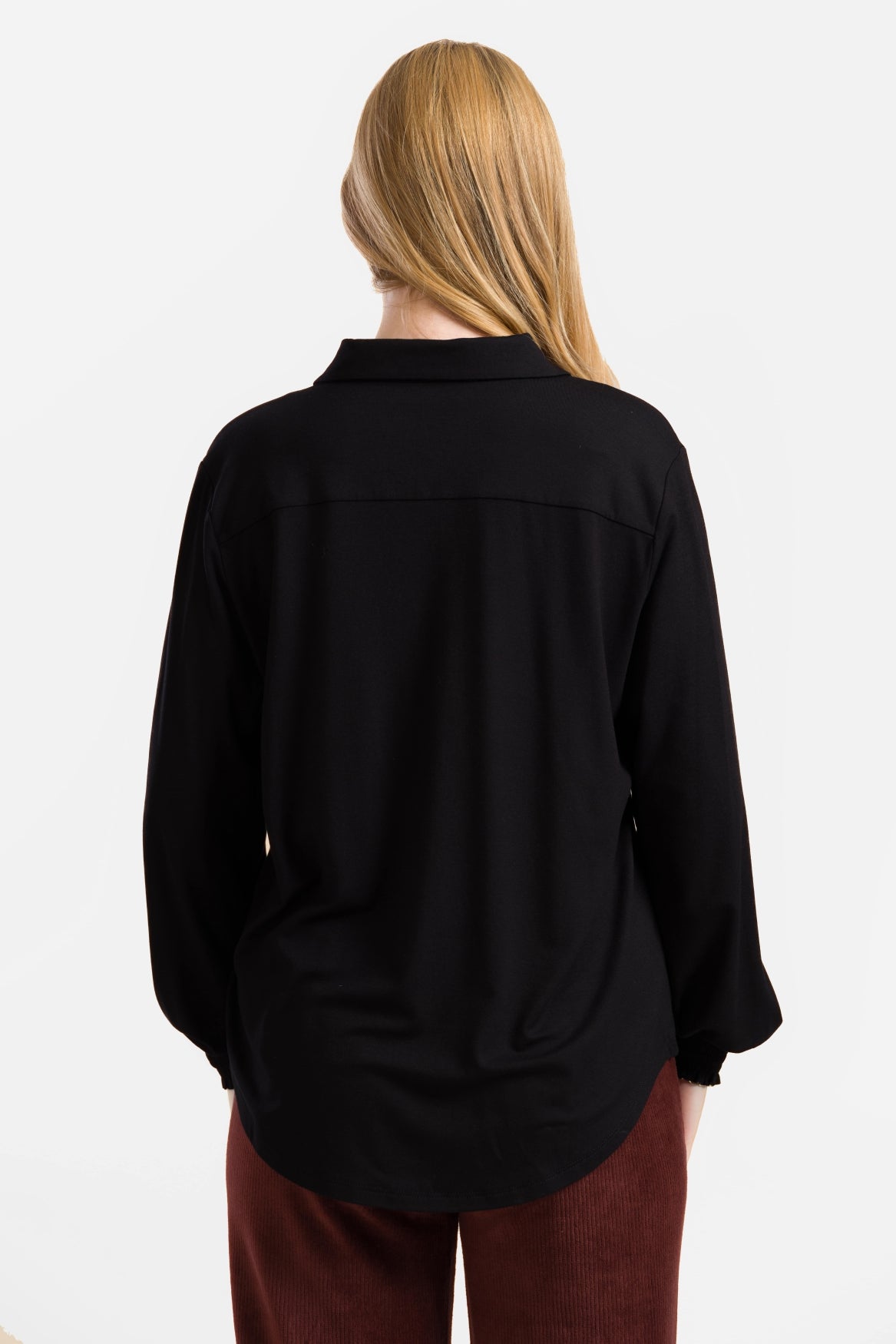 Amy Bluse | Ecovero Schlicht Schwarz