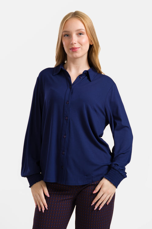 Amy Bluse | Ecovero Uni Blau
