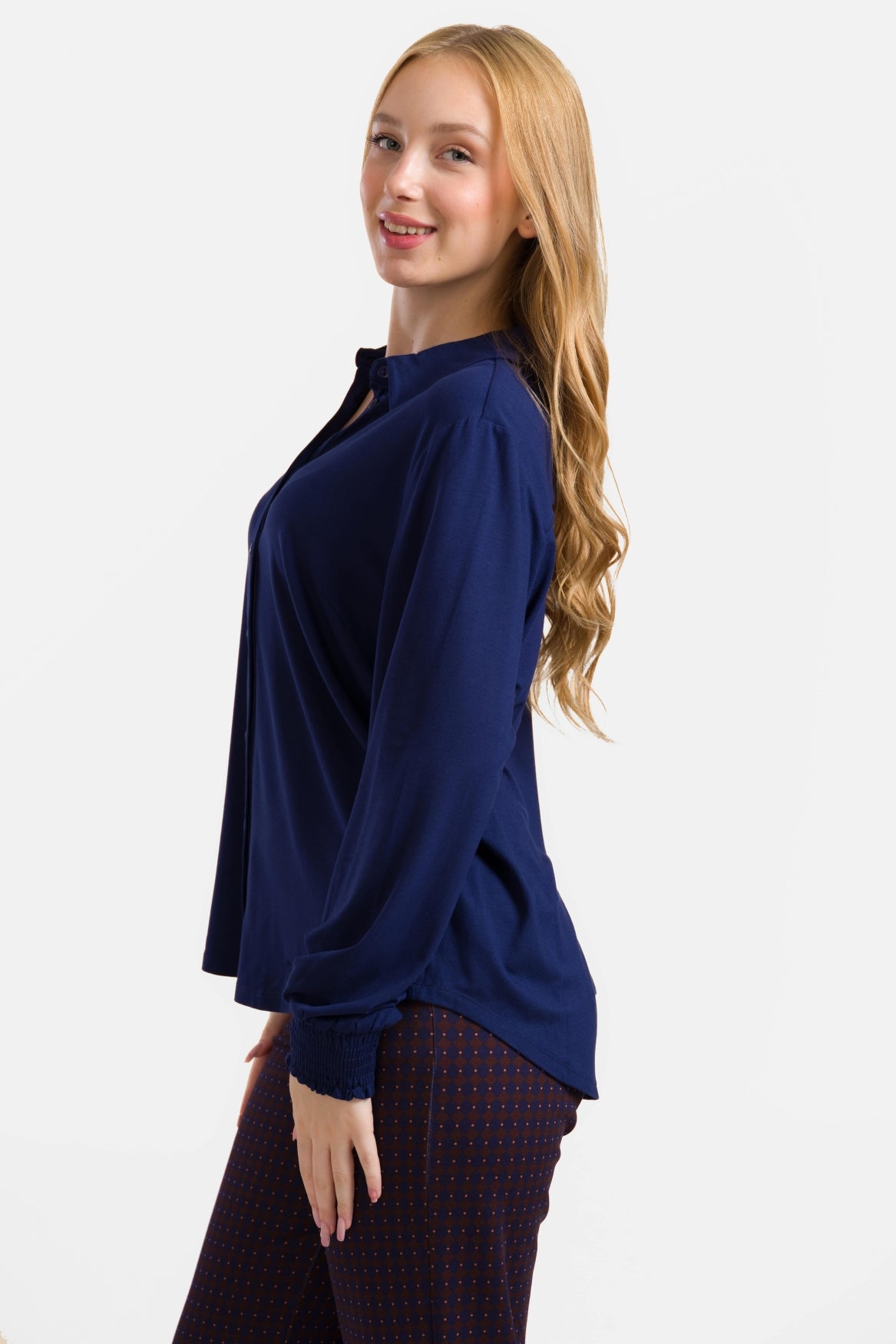 Amy Bluse | Ecovero Uni Blau