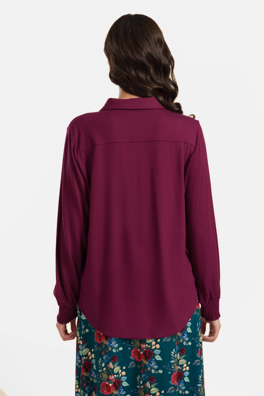Amy Bluse | Ecovero Plain Bordeaux