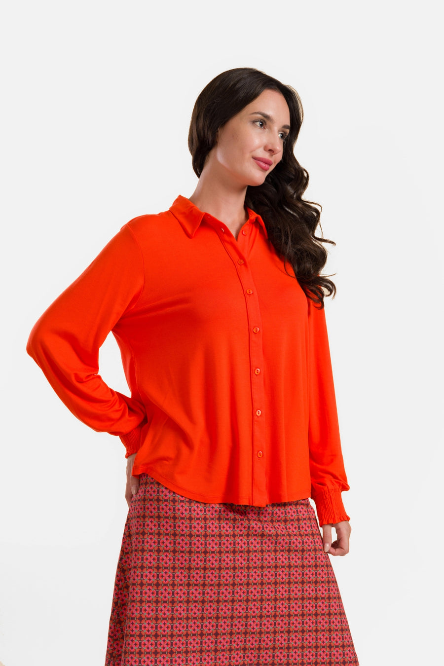 Amy Bluse | Ecovero Einfarbig Rot