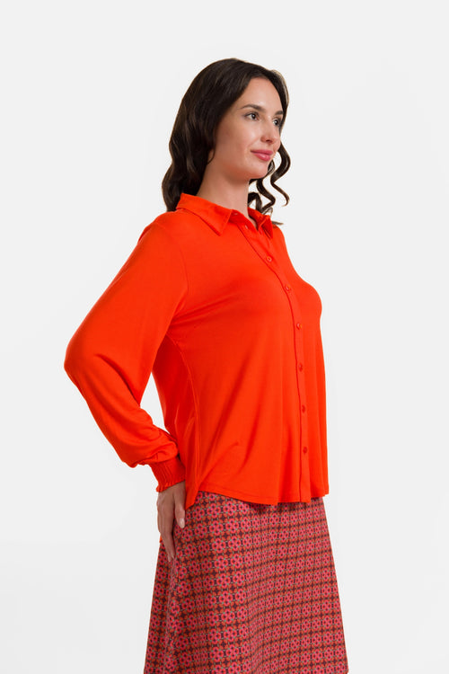 Amy Bluse | Ecovero Einfarbig Rot