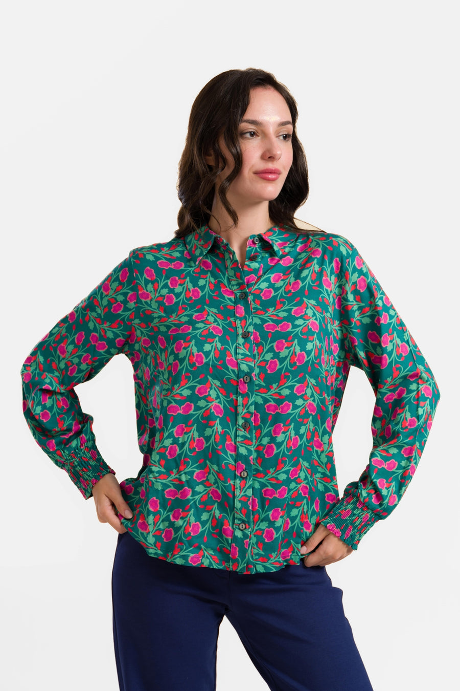 Amy Bluse | Flache Blumen