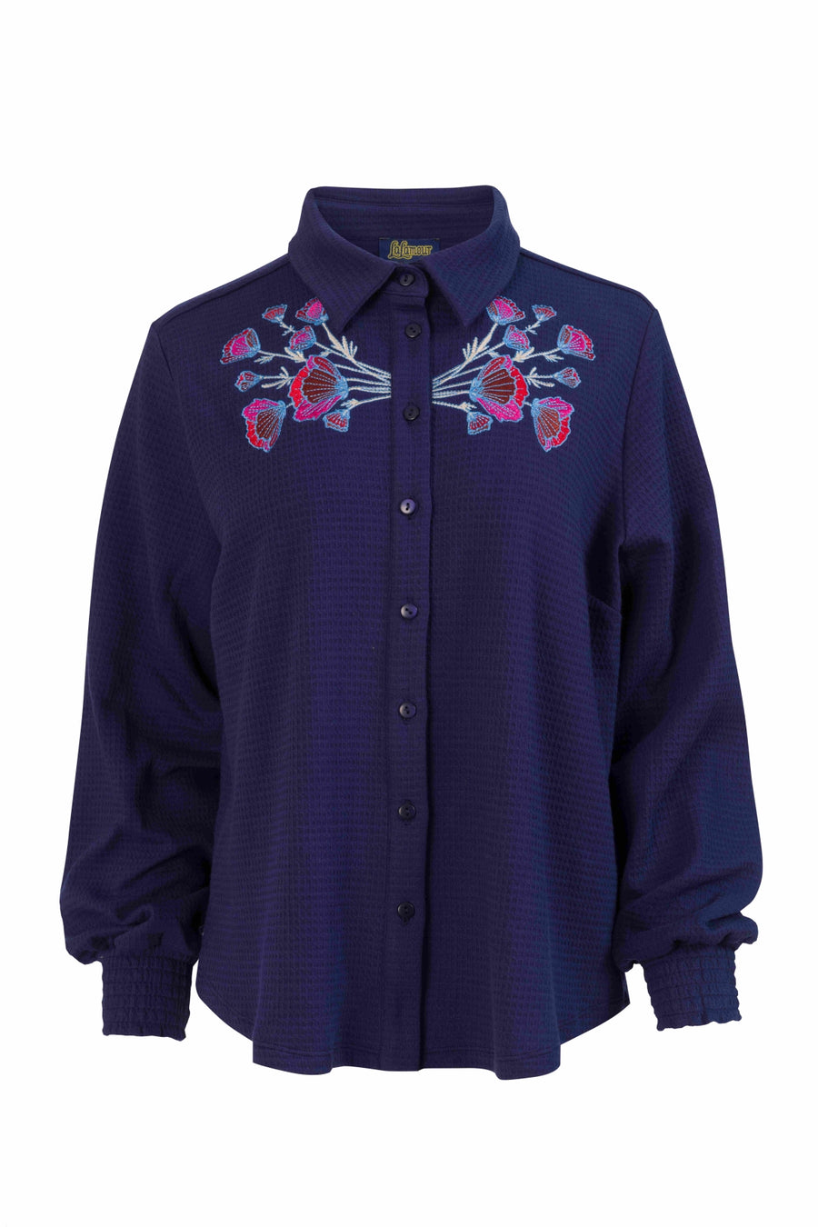 Amy Bluse | Waffelblau