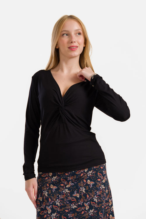 Angela Top | Ecovero Schlichtes Schwarz