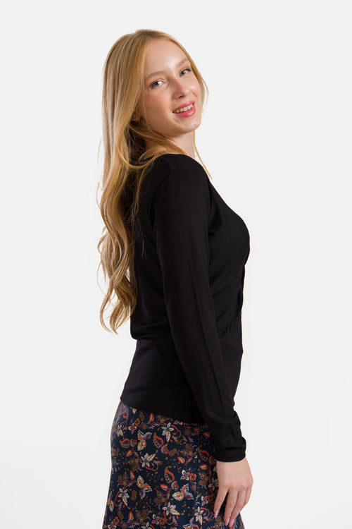 Angela Top | Ecovero Schlichtes Schwarz