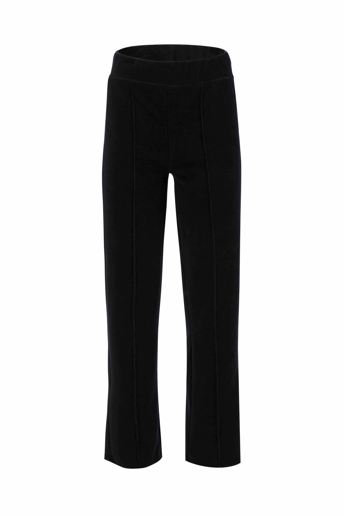 Hailey Hose | Gerippter Velours, Schwarz