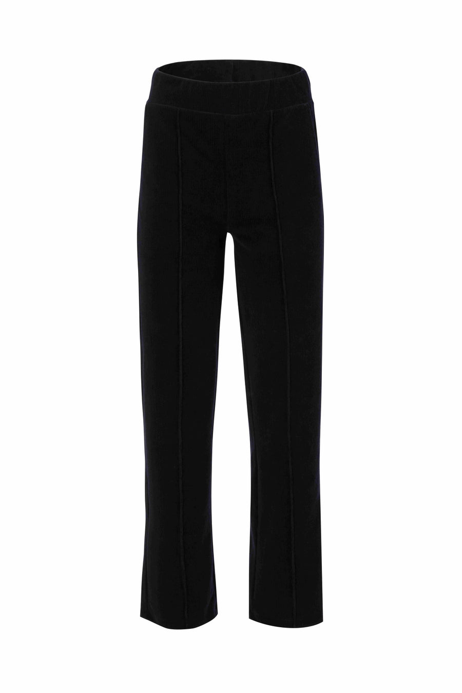 Hailey Hose | Gerippter Velours, Schwarz