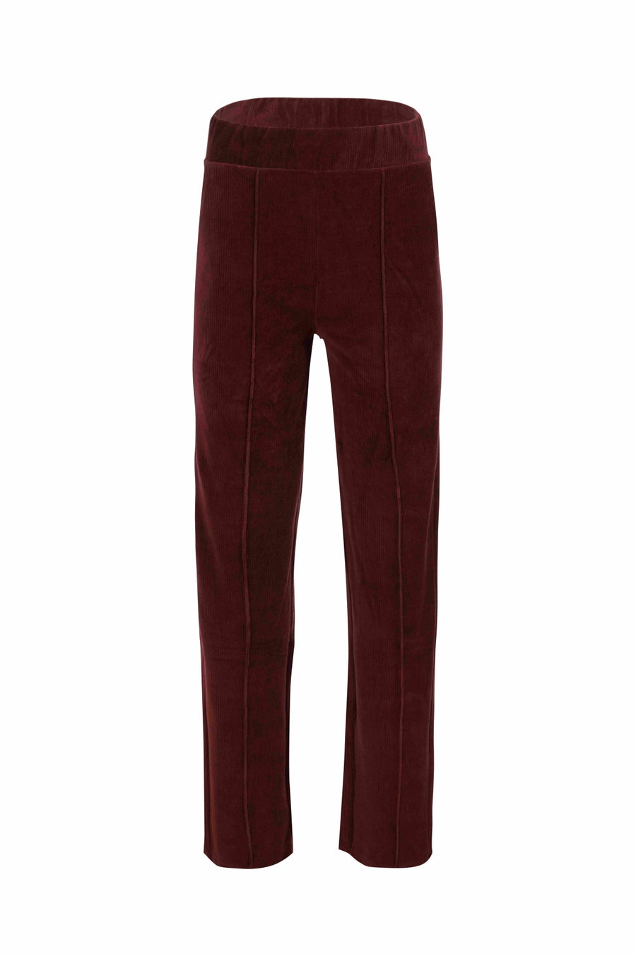 Hailey Hose | Gerippter Velours, Schokoladenbraun