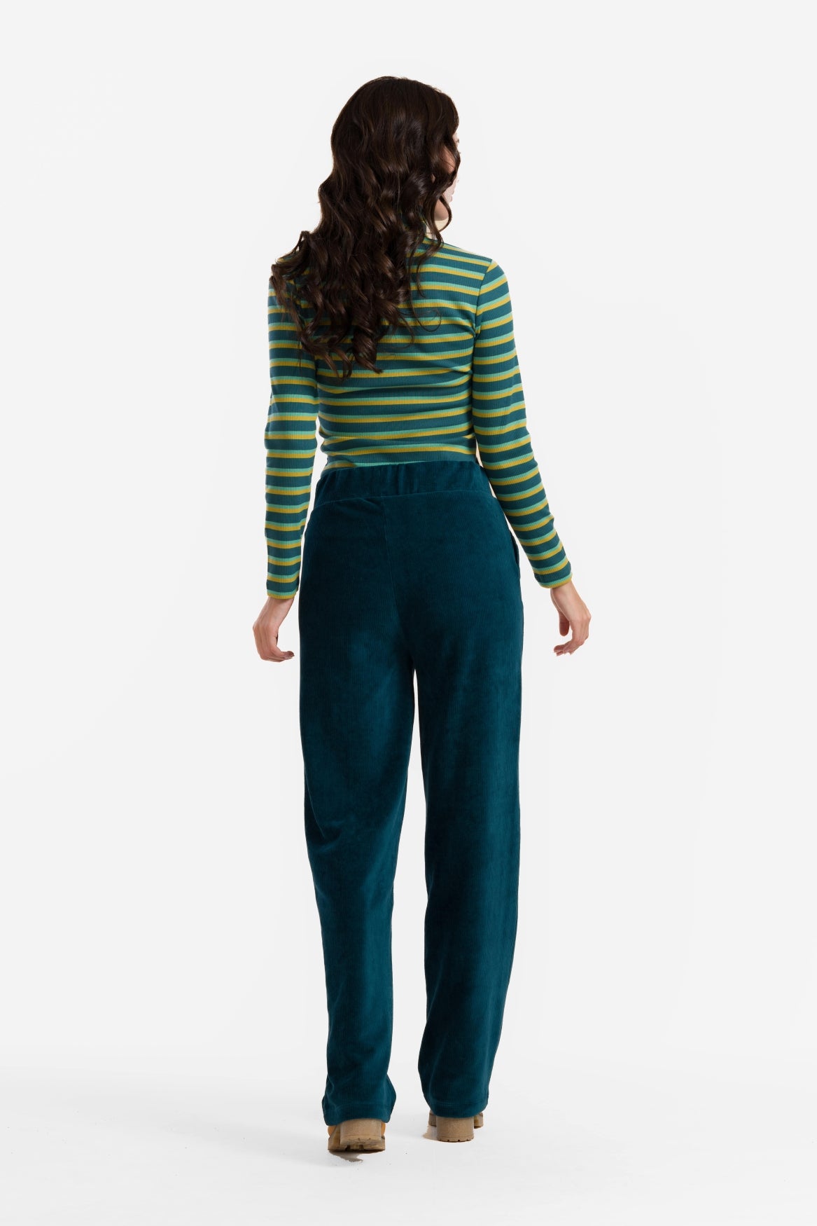 Hailey Hose | Rib Velour Petrol