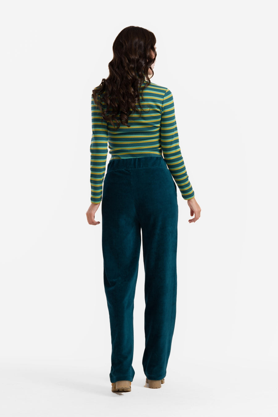 Hailey Hose | Rib Velour Petrol