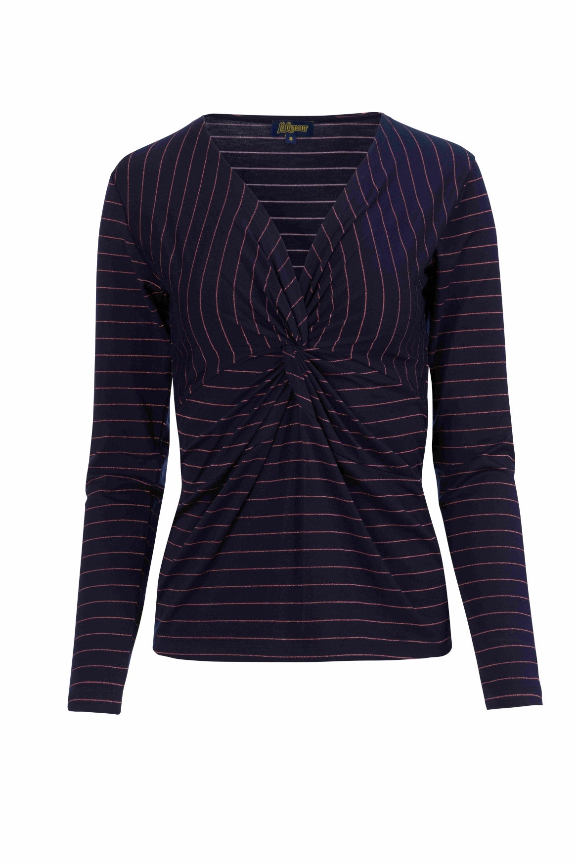 Angela Top | Gestreift Blau-Lurex Roségold