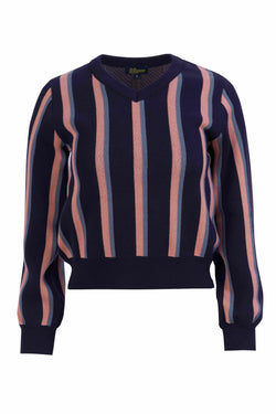 Strickpullover | Blaue Streifen