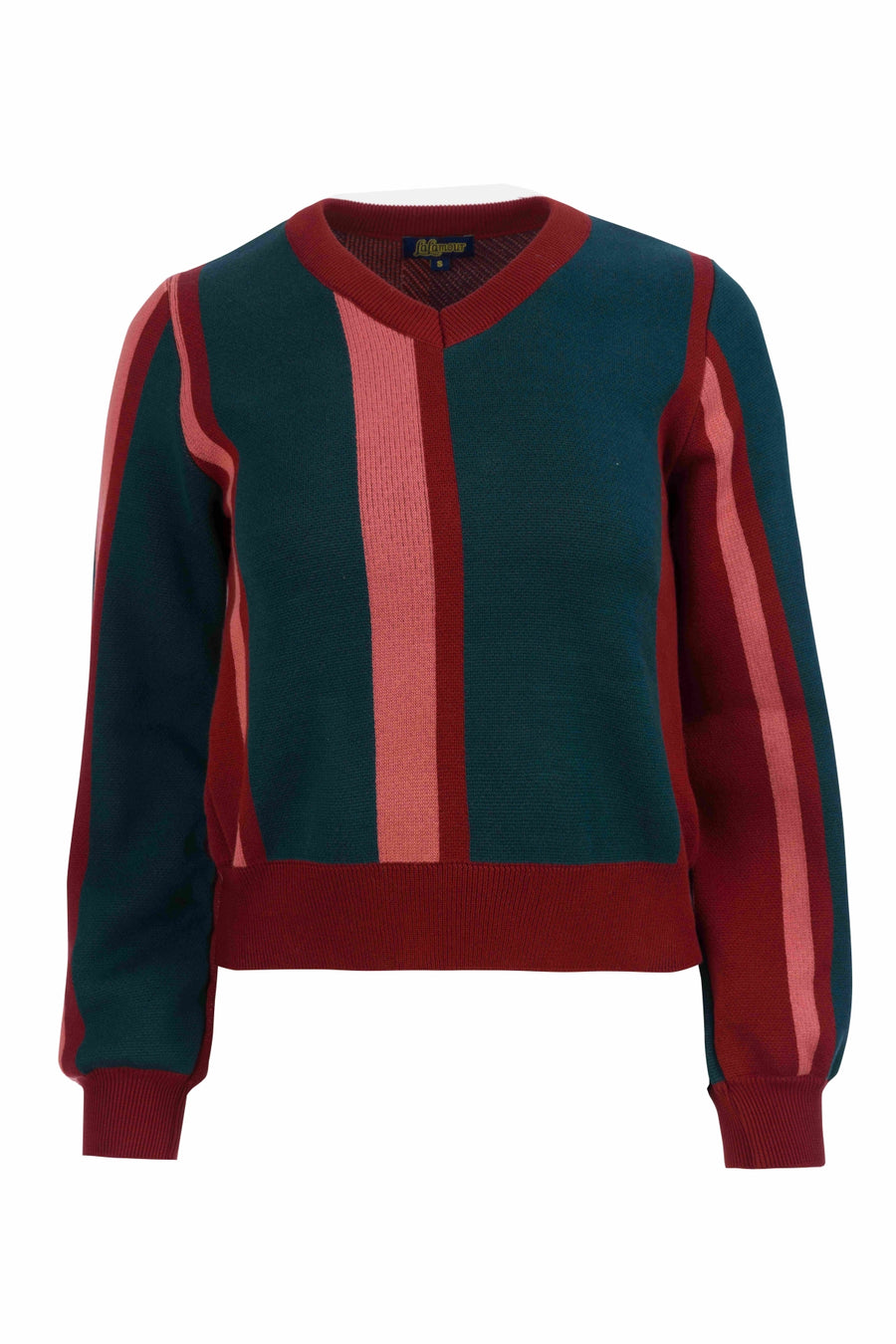 Strickpullover | Bordeaux-Streifen