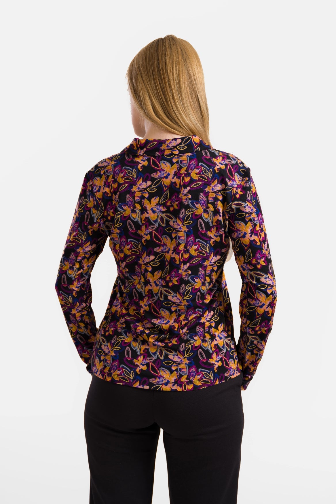 Anna Bluse, langärmelig | Leuchtende Herbstblumen