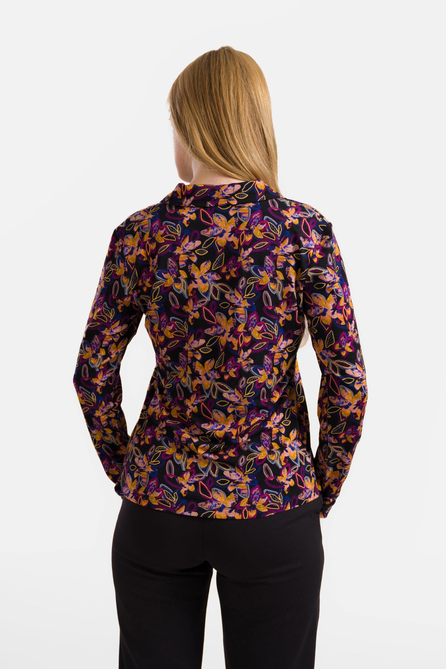 Anna Bluse, langärmelig | Leuchtende Herbstblumen