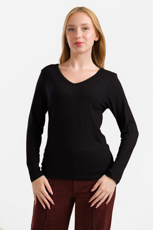 Lynn Top | Ecovero Plain Black