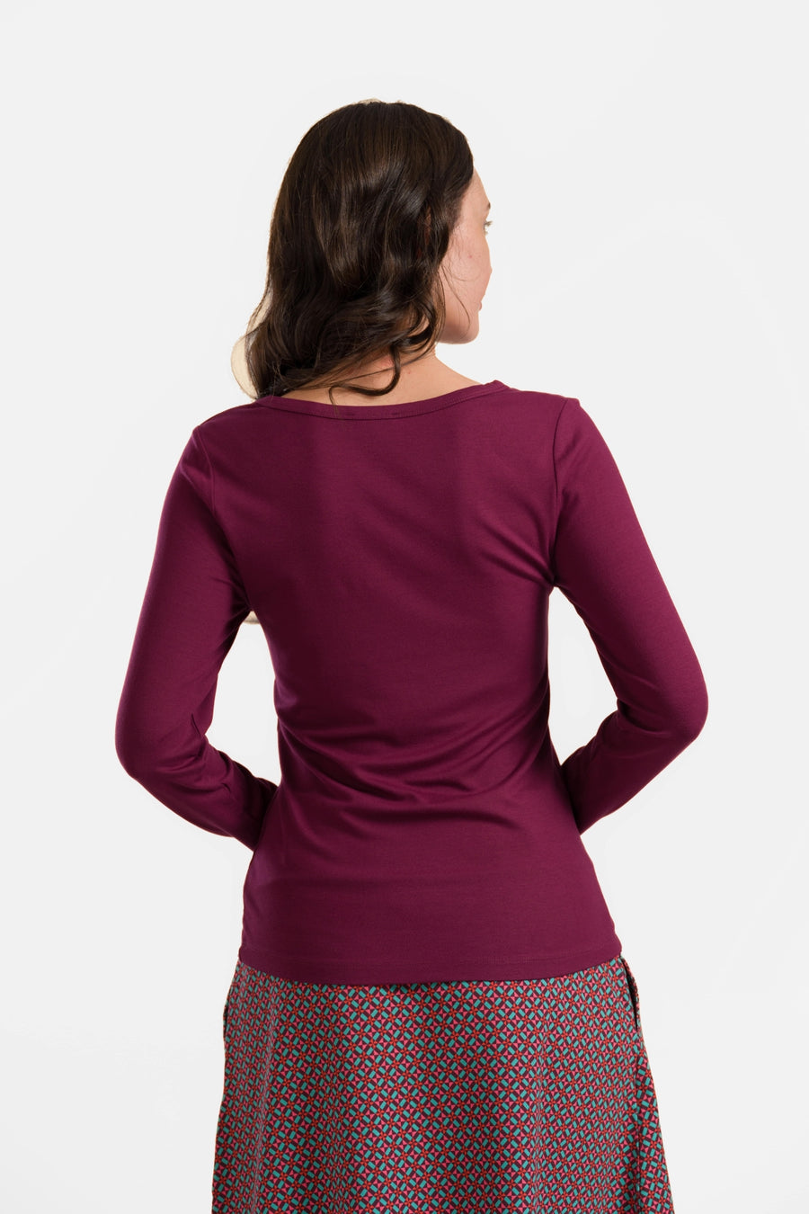 Lynn Top | Ecovero Plain Bordeaux