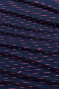 Lynn Top | Gestreift Blau-Lurex Roségold