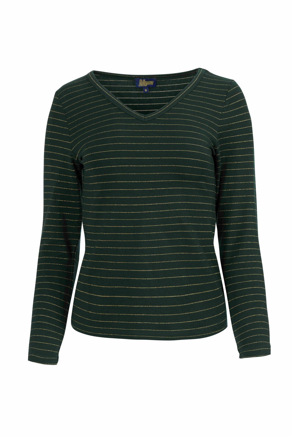 Lynn Top | Streifen Grün-Lurex Gold