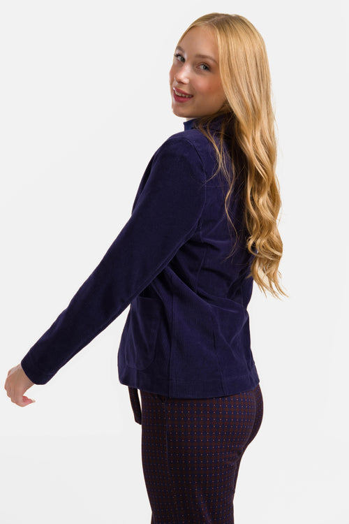 Nova Blazer | Gerippter Velours, Marineblau
