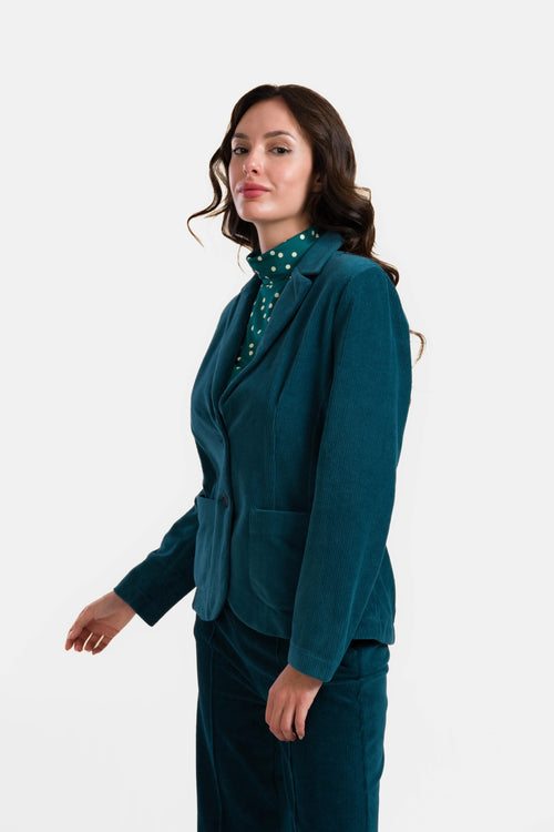 Nova Blazer | Rippenvelours Petrol