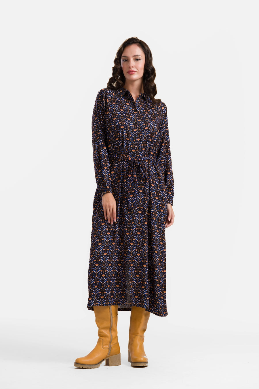 Olivia-Kleid | Barock Flower Schwarz