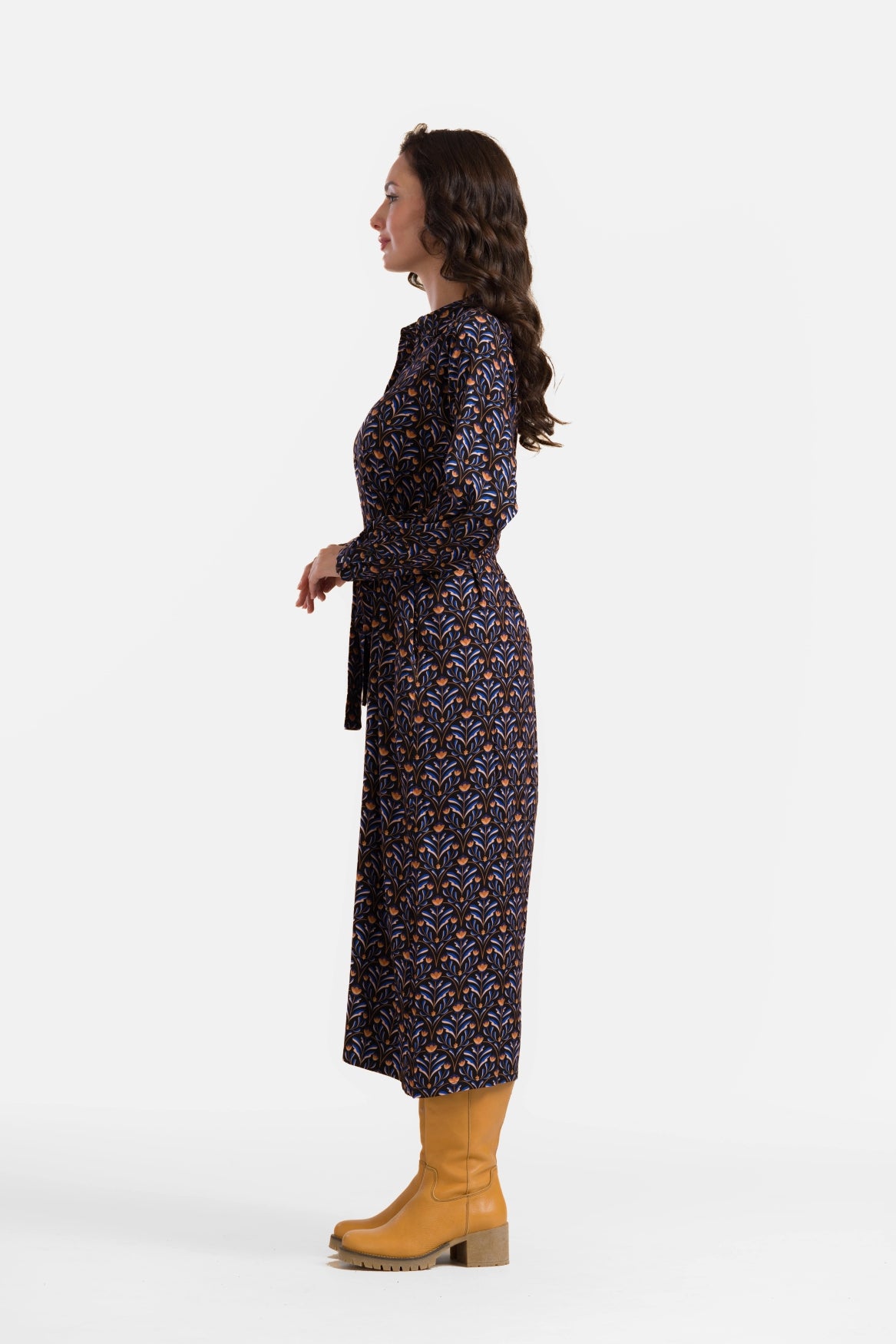 Olivia-Kleid | Barock Flower Schwarz