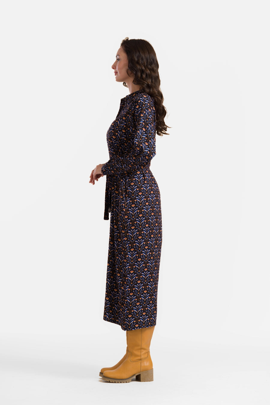 Olivia-Kleid | Barock Flower Schwarz