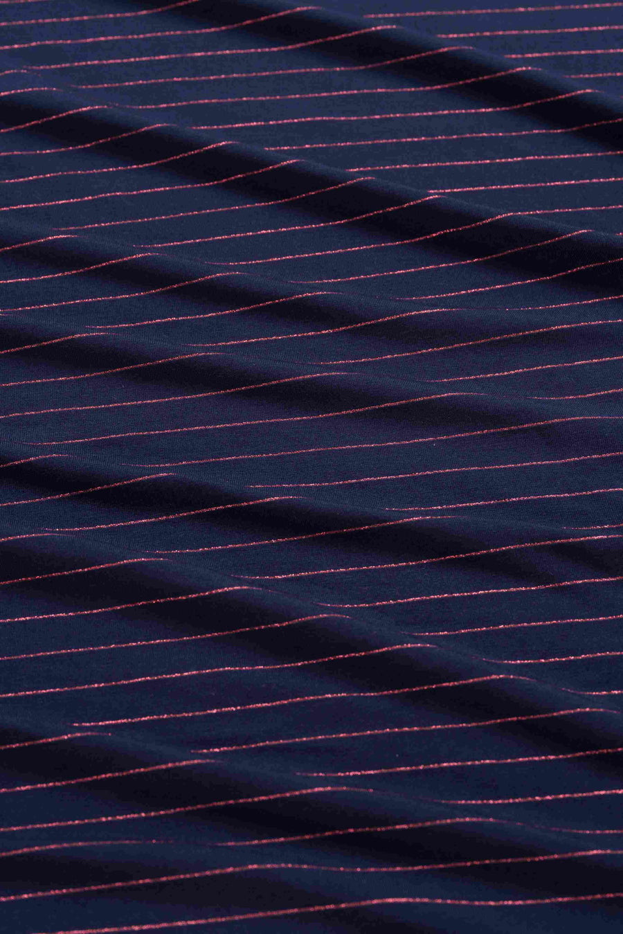 Ruby Top Ls | Streifen Blau-Lurex Roségold