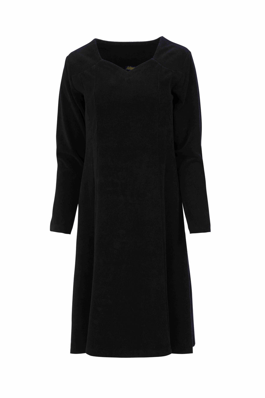 Sandra-Kleid | Gerippter Velours, Schwarz