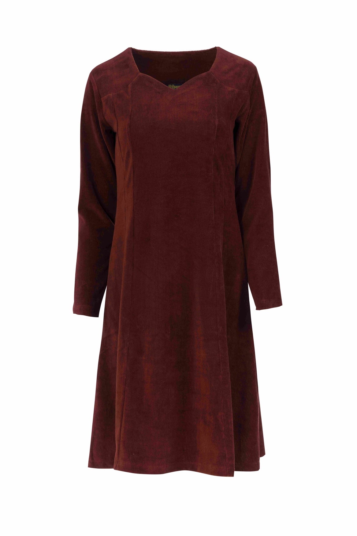 Sandra-Kleid | Gerippter Velours, Schokoladenbraun
