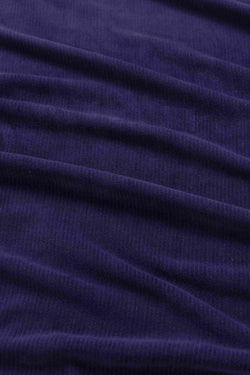 Sandra-Kleid | Gerippter Velours, Marineblau