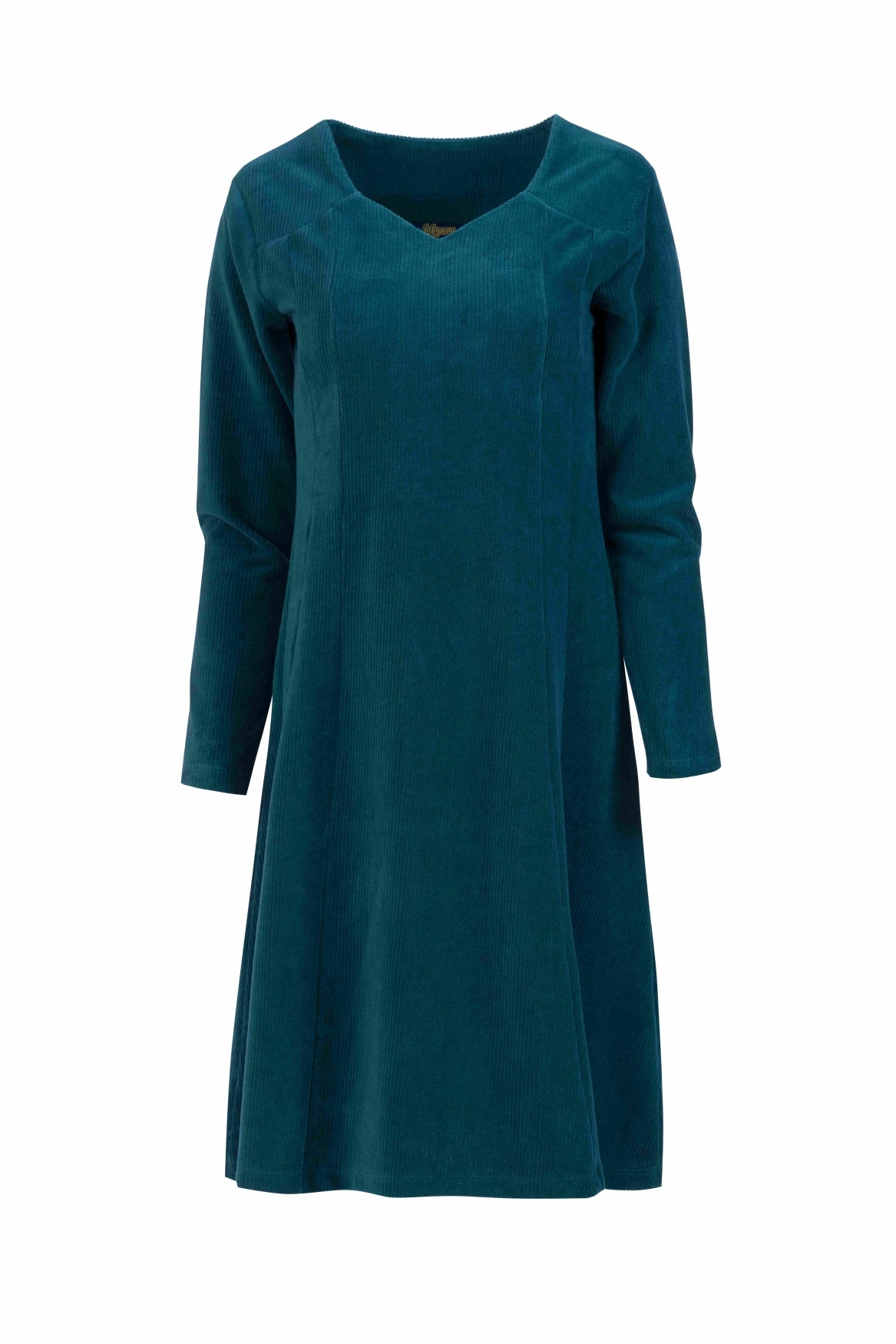 Sandra Kleid | Rib Velour Petrol
