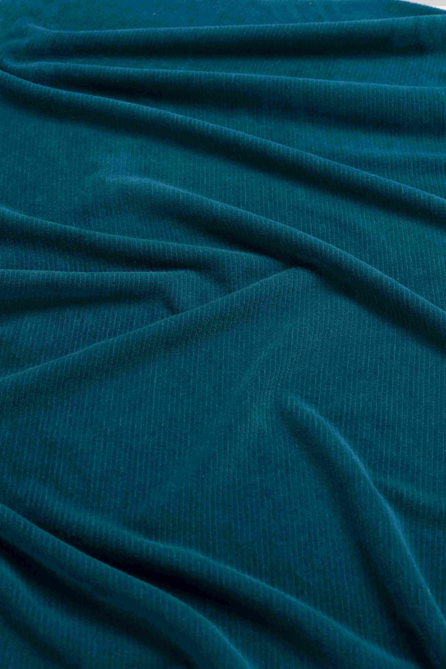 Sandra Kleid | Rib Velour Petrol