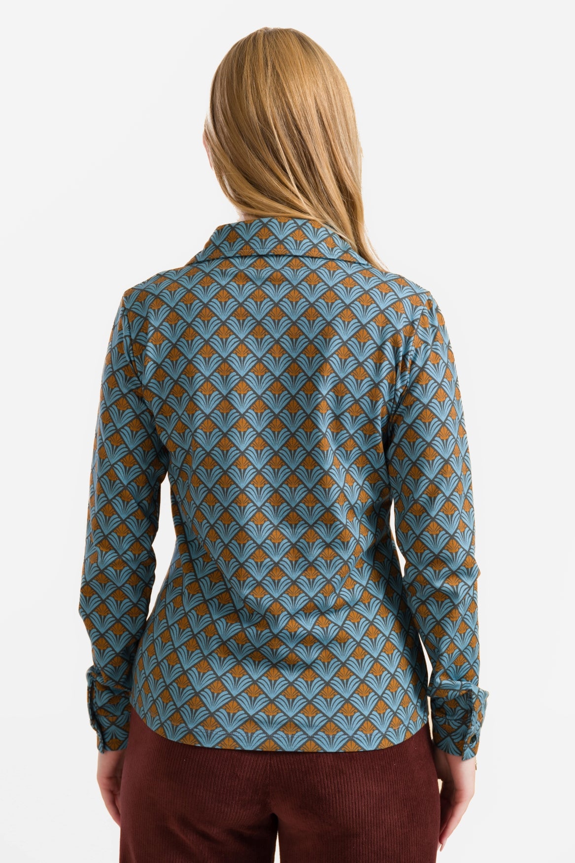 Sara Bluse | Dschungelgrüne Blume