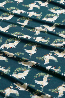 Schwellenbluse | Crane Dance Petrol