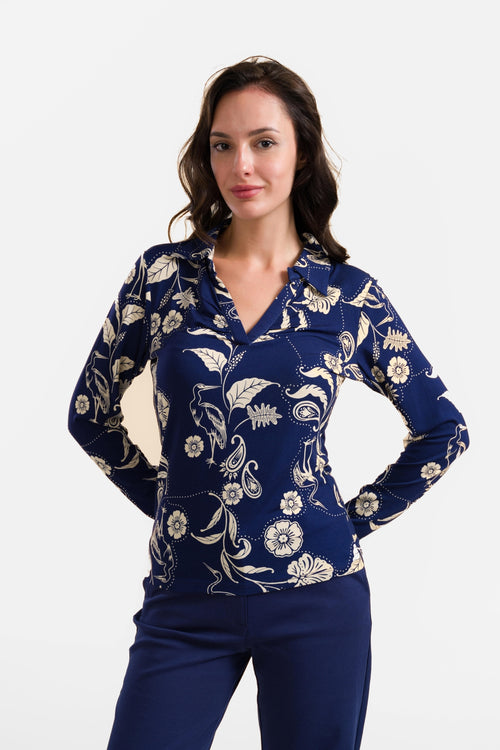 Suzy Langarmshirt | Vogel aus Paisley