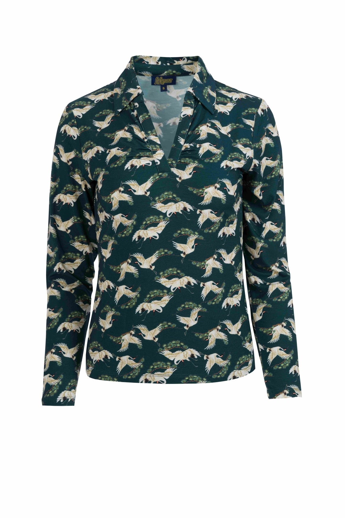 Suzy Langarmshirt | Crane Dance Petrol